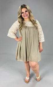 27 CP-A {Latte Lifestyle} "UMGEE" Latte/Bone Lace Dress PLUS SIZE XL 1X 2X