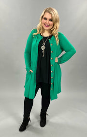 22 SLS-O {This Is Why} Green Button Detail Tunic PLUS SIZE XL 2X 3X