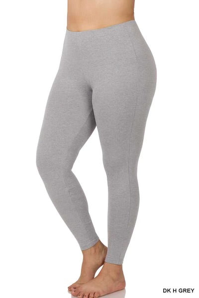 LEG-25 {Pursuit Of Comfort} Heather Grey Leggings EXTENDED PLUS SIZE 3X/5X