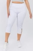 BT-Q {Running Laps} Bright White Criss-Cross Open Yoga Capri PLUS SIZE 1X 2X 3X