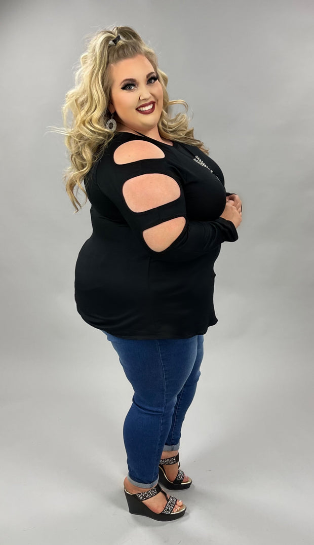 26 OS-Z {Made To Order} Black Open Shoulder Top PLUS SIZE 1X 2X 3X