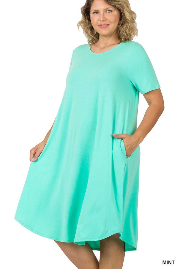 31 SSS-C {Taste And Style} Mint Dress w/Pockets PLUS SIZE 1X 2X 3X