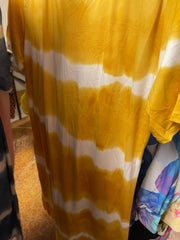 52 PSS-Y {Truth Be Told} Mustard Tie Dye Stripe Dress PLUS SIZE 1X 2X 3X