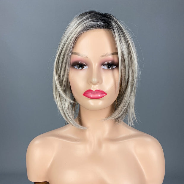 "Double-Shot Bob" (Chrome) HAND-TIED Luxury Wig