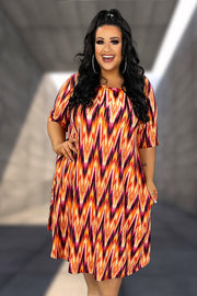 96 PSS-E {Breaking My Silence} Fuchsia/Orange Print Dress PLUS SIZE XL 2X 3X