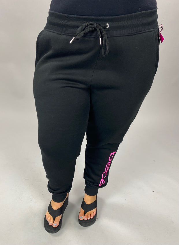 BT-T {BEBE} Stretchy Black Athletic Pants with Drawstring
