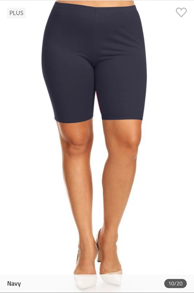 LEG-   {Confident Choice} Navy Biker Shorts PLUS SIZE 1X 2X 3X