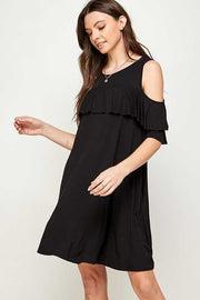 33 OS-D {Found Your Way}  SALE! Black Cold Shoulder Dress PLUS SIZE XL 2X 3X