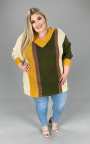 58 OR 59 CP-A [Worth The Fall] Olive/Mustard Sweater PLUS SIZE XL1X 2X