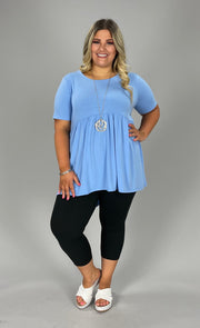 31 SSS-G {Feeling The Love} Spring Blue Babydoll Tunic PLUS SIZE 1X 2X 3X