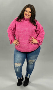 28 PLS-A {The Sweetest} Pink Turtleneck Sweater PLUS SIZE 1X 2X 3X