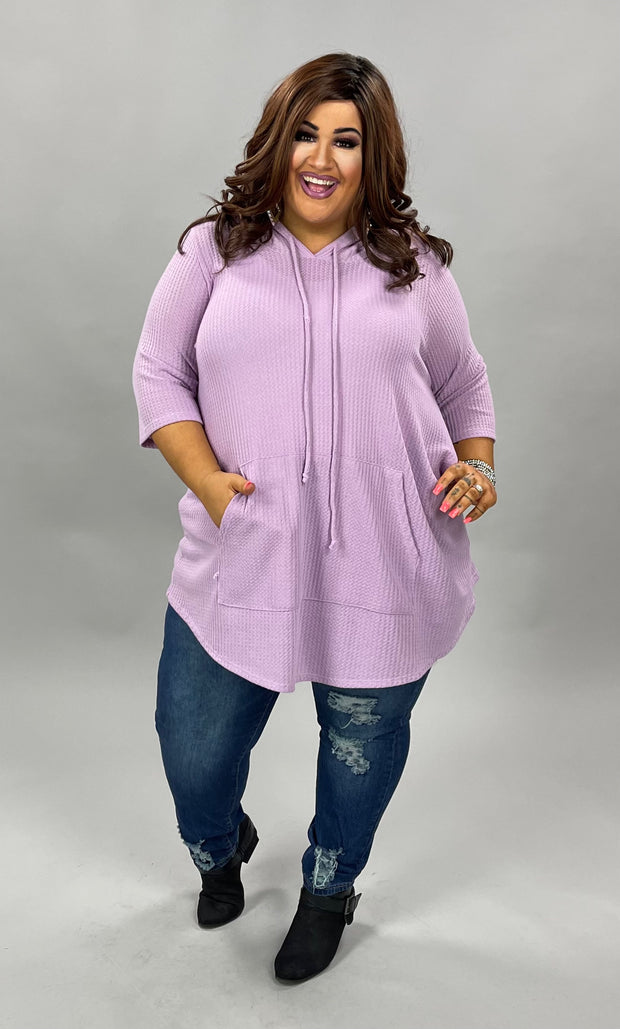 93 HD-A {Take a Ride} LILAC Waffle Knit Hoodie CURVY BRAND !! EXTENDED PLUS SIZE 3X 4X 5X 6X  SALE!!!