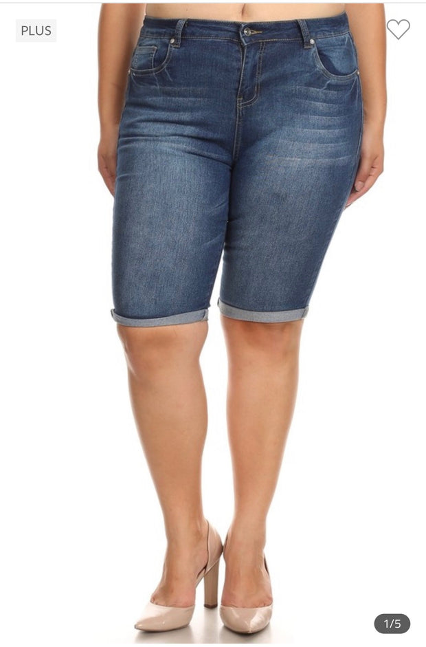 BT-X {Carefree & Casual} Denim Blue Bermuda Shorts