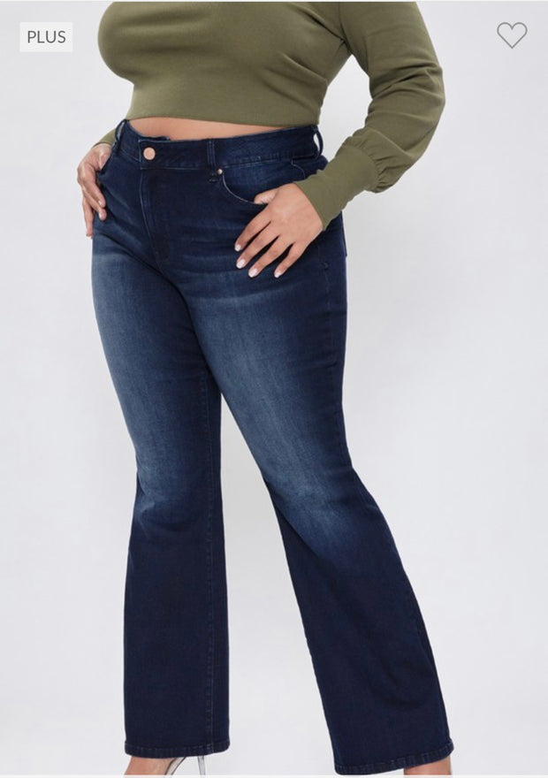 BT-M {YMI} Dark Indigo High Rise Flare Jeans PLUS SIZE 14 16 18 20