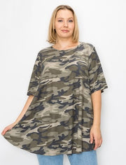 54 PSS-R {Camo It Is} Olive Camo Top EXTENDED PLUS SIZE 3X 4X 5X