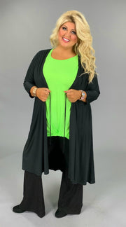 OT-M {Great Day} Black Cardigan with Drawstring Waist