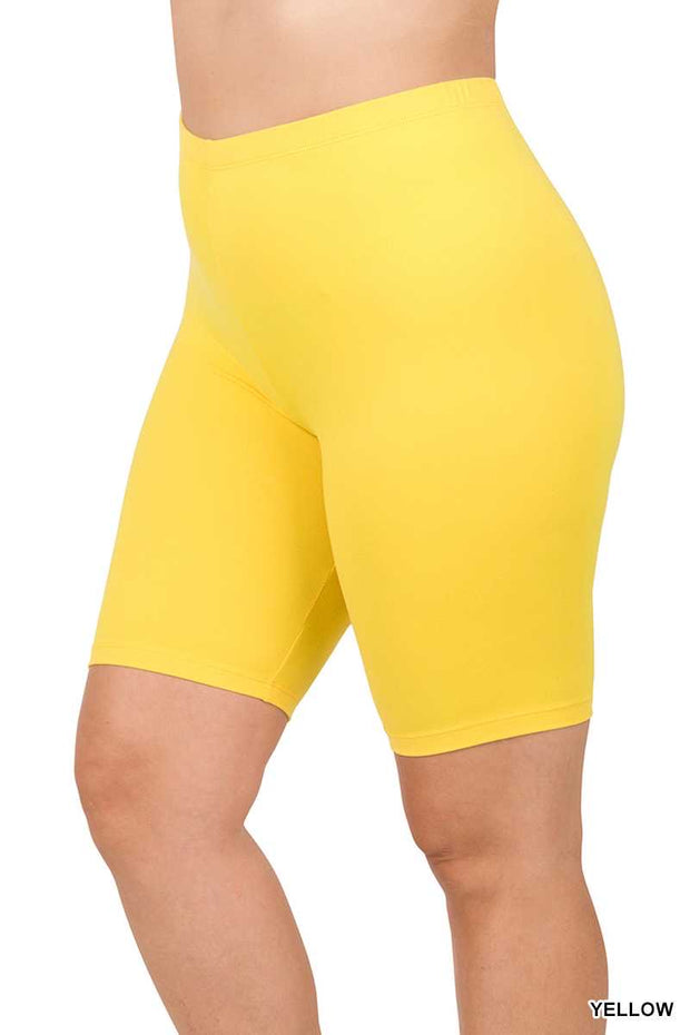 LEG - 98  {Adventure Unlimited} Yellow Biker Shorts PLUS SIZE 1X 2X 3X
