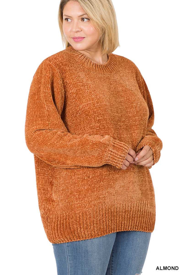 21 SLS-A {Feeling Cozy} Almond SALE!!! Bubble Sleeve Sweater PLUS SIZE 1X 2X 3X