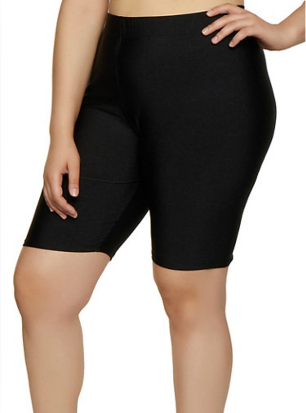 LEG-30 {Better Now} Black Soft & Stretchy Biker Shorts PLUS SIZE 1X 2X 3X