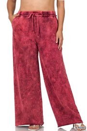 LEG-98  {Leave You Lounging} Rose Mineral Wash Lounge Pants PLUS SIZE 1X 2X 3X