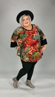 74 PSS-Z {Perfect To Me} Orange Animal Print Tunic CURVY BRAND!!! EXTENDED PLUS SIZE 4X 5X 6X