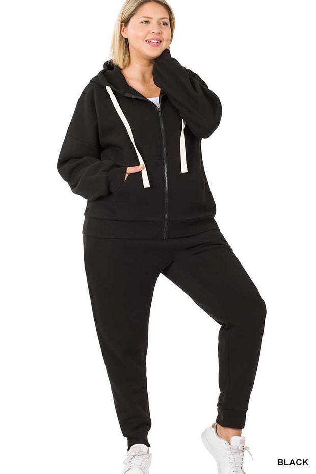 52 SET-V {Come Home} Black Jogger Set w/Hood SALE!!! PLUS SIZE 1X 2X 3X