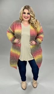 12 OT-P {All The Fuss} Burgundy Ombre Cardigan PLUS SIZE 1X 2X 3X