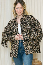 27 OT-B {Luxury Meets Wild} Leopard Print Jacket w/Fringe SALE!!!  PLUS SIZE 1X/2X  2X/3X