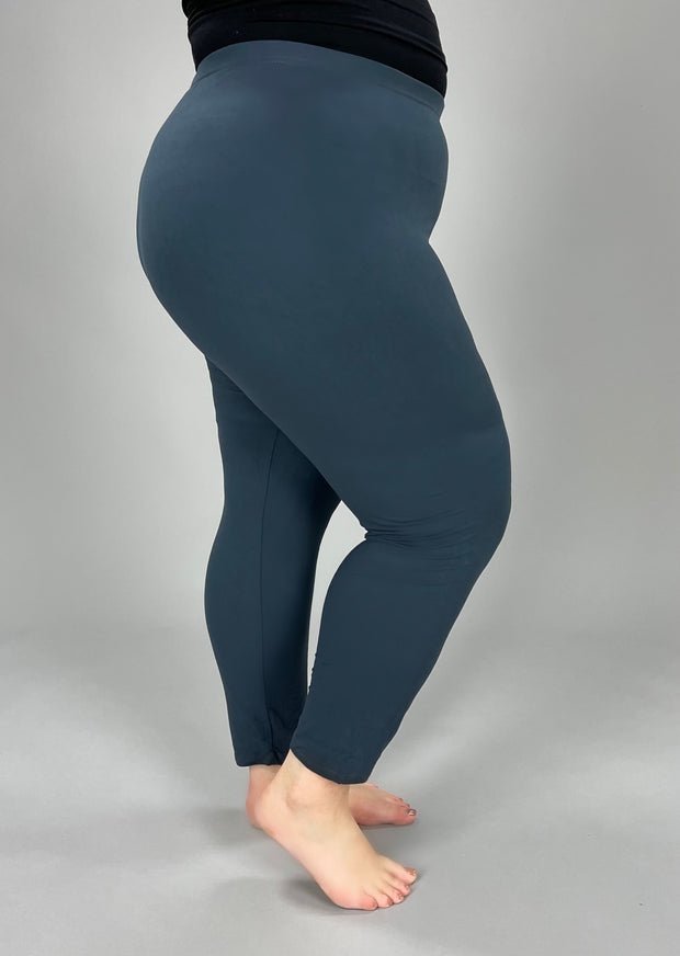 LEG-J Pursuit Of Comfort} Charcoal Full Length Leggings EXTENDED PLUS  3X/5X