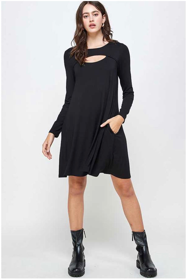 20 SLS-B {Take Me Out Tonight} Black Open Neck Dress PLUS SIZE XL 2X 3X