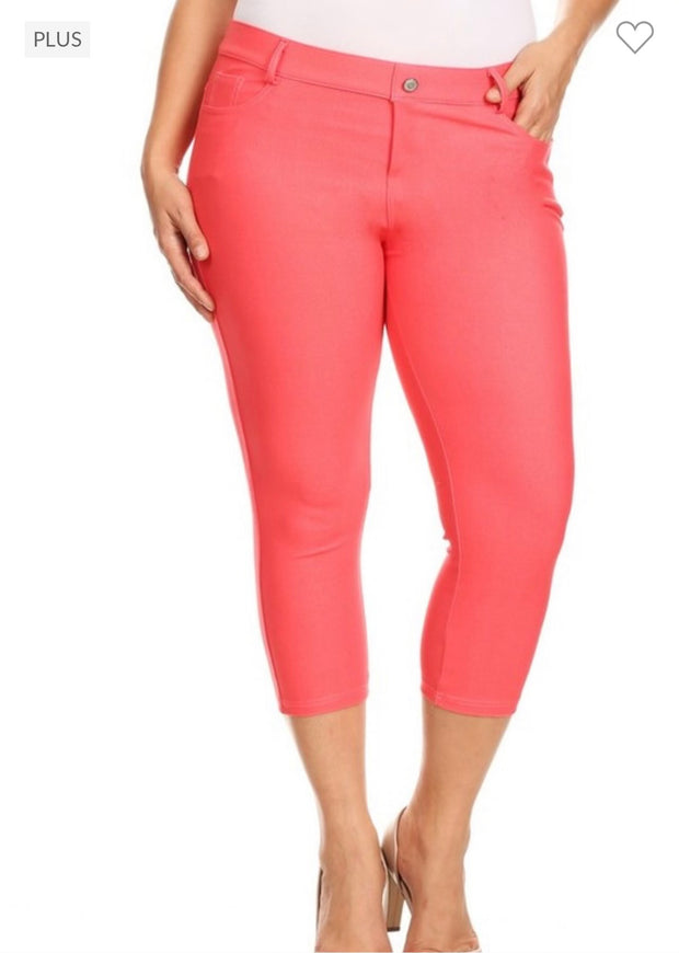 LEG {Coral Revolution} Coral Capri Length Jeggings