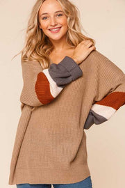 23 CP-N {Running Hot} Mocha Colored Sleeve Sweater SALE!! PLUS SIZE XL 2X 3X