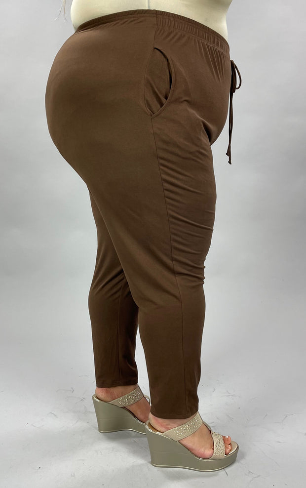 BT-Z {Get To Walking} BROWN Elastic Waist Pants SALE!!! EXTENDED PLUS SIZE 4X 5X 6X