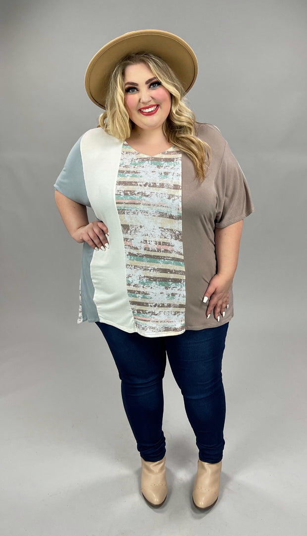 85 CP-A {Break the Mold} Multi-Color/Striped Top PLUS SIZE 1X 2X 3X