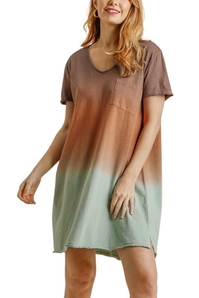 20 CP-B {Fiery Soul} UMGEE Chocolate Mint Ombre Dress***FLASH SALE*** PLUS SIZE XL 1X 2X