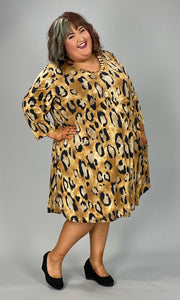 76 PQ-Y {Friend To All} Leoaprd Print V-Neck Dress EXTENDED PLUS SIZE 3X 4X 5X