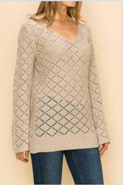 30 SLS-A {Shine Through Me} Taupe V-Neck Sweater SALE!! PLUS SIZE 1X/2X  2X/3X