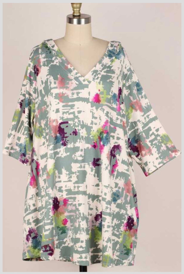 31 or 87 HD-A {New View Ahead}  SALE!! Sage Tie Dye Hoodie EXTENDED PLUS SIZE 4X 5X 6X