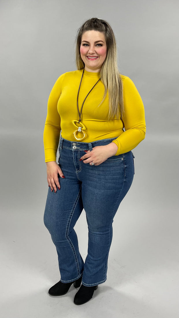 59 OR 26 SLS-D {Secret Agent} Mustard  Cropped BUTTER- SOFT Top PLUS SIZE  1X 2X 3X