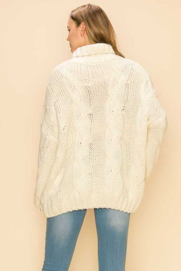 67 SLS-Y {Do It Like You Want} Ivory Cable Knit Sweater PLUS SIZE 1X/2X  2X/3X