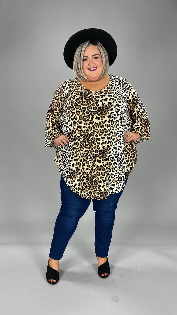 71 PQ-Z {Blissful Babe} Brown Leopard Print Tunic CURVY BRAND!!! EXTENDED PLUS SIZE 4X 5X 6X