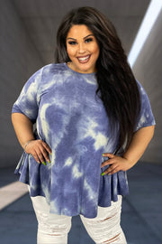 16 PSS-T {Be Awesome} Navy Tie Dye Top EXTENDED PLUS SIZE 3X 5X