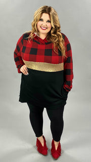 37 HD-C {Casual Romance} Black Red Gold Sequin Hoodie SALE!!! PLUS SIZE XL 2X 3X