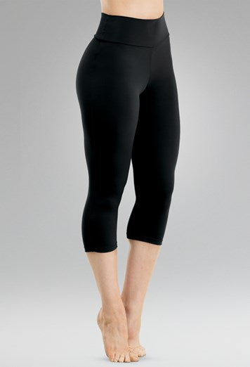 LEG (Best Leggings Ever) Black  5" Yoga Band Stretchy Leggings Plus Size 1X 2X 3X