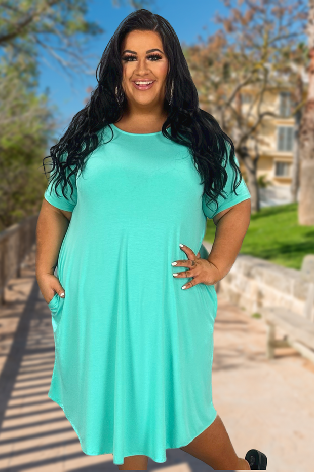 31 SSS-C {Taste And Style} Mint Dress w/Pockets PLUS SIZE 1X 2X 3X