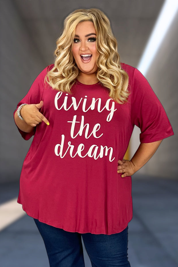 63 GT-C {Dream Living} Burgundy "Living The Dream" Top CURVY BRAND!!  EXTENDED PLUS SIZE 3X 4X 5X 6X