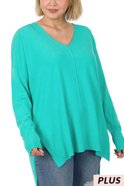 27 SLS-B {Simple Adventures} Mint Long Sleeved Tunic PLUS SIZE 1X 2X 3X