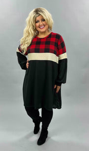 42 CP-E {Window Shopping} Red Black Plaid Glitter Dress  CURVY BRAND EXTENDED PLUS SIZE 3X 4X 5X 6X