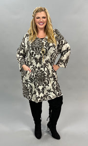 20 PQ-H {Fancy Like That} Brown Print Dress PLUS SIZE 1X 2X 3X