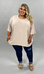 27 SSS-C {Basically Perfect} Dusty Blush Pocket Top PLUS SIZE 1X 2X 3X